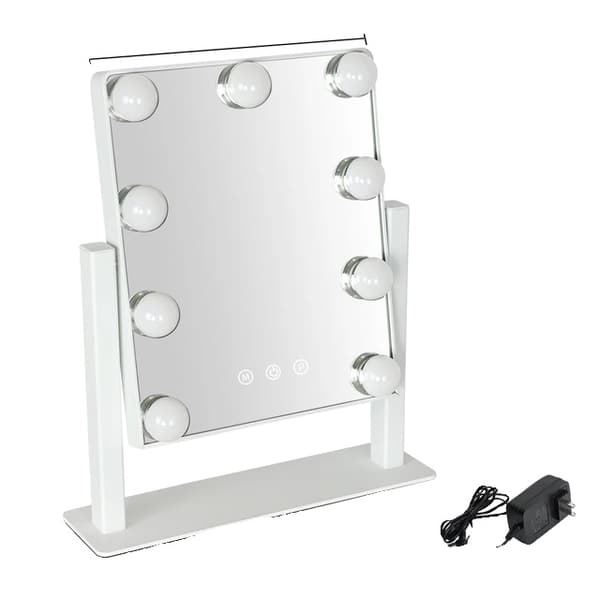 Makeup Vanity Spejl, Lys op med 3 Farveindstillinger, Forstørrelse, 35x305cm hvid, 220-240V