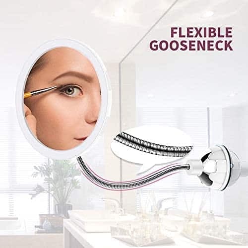 Sminkspegel LED 10 x zoom med sugpropp och flexibel arm