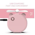 Miniatyrbillede 5 af 9: OBOSOE Makeup Spejle Bærbare LED Tegneserie Fyld Lys Makeup Spejl Ventilator Lys Justerbar USB Opladning Håndholdt Mini Fan