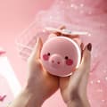 Miniatyrbillede 2 af 9: OBOSOE Makeup Spejle Bærbare LED Tegneserie Fyld Lys Makeup Spejl Ventilator Lys Justerbar USB Opladning Håndholdt Mini Fan