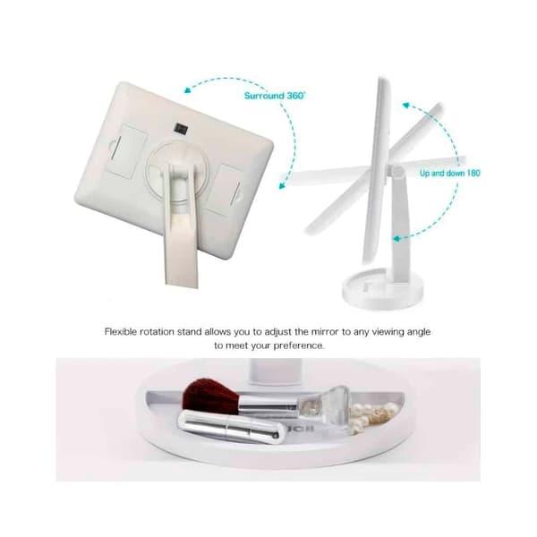 Sminkspegel med LED-ljus och pekskärm (fler färger)