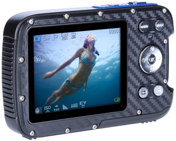 Rollei Sportsline 60 Plus/ 30 MPix/ 8x zoom/ 2,8" LCD/ FULL HD video/ Voděodolný 5m/ modrý Sort, Blå, Hvid