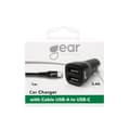 Miniatyrbild 2 av 2: GEAR - Laddare 12-24V 2xUSB 3.4A Svart USB-C 2.0 Kabel 1m