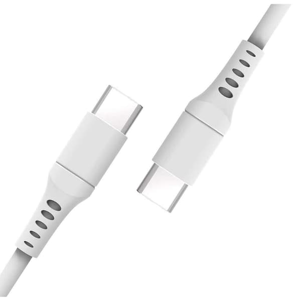 GEAR USB-C till USB-C kabel 2.0 3m Vit Rund kabel