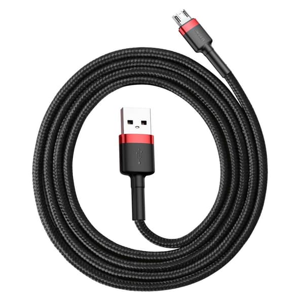 Baseus Cafule microUSB kabel QC 3.0 2.4A 1M Svart-Röd