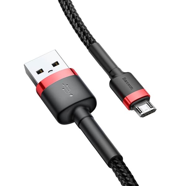 Baseus Cafule microUSB kabel QC 3.0 2.4A 1M Svart-Röd