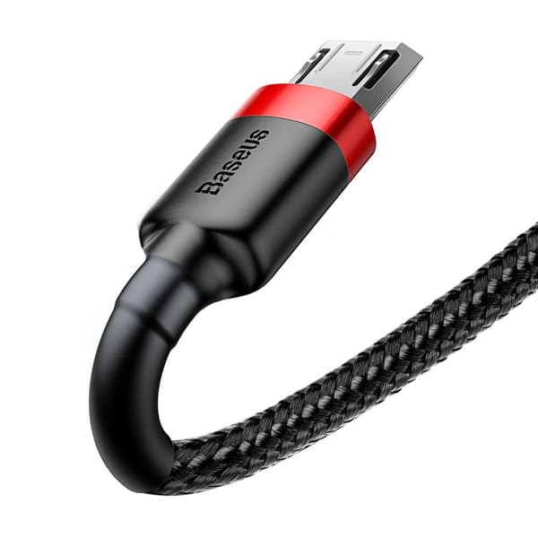 Baseus Cafule microUSB kabel QC 3.0 2.4A 1M Svart-Röd