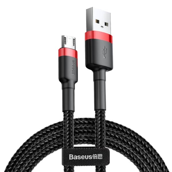 Baseus Cafule microUSB kabel QC 3.0 2.4A 1M Svart-Röd