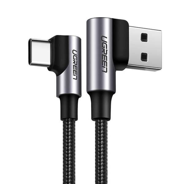 Ugreen USB-C till USB-A kabel vinklad snabbladdning QC 3.0 2m