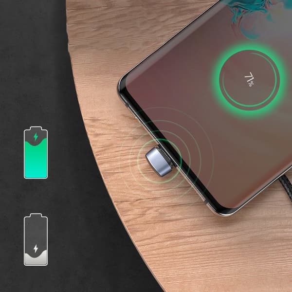 Ugreen nylonflätad USB-C till USB-A kabel angled 1m Grå