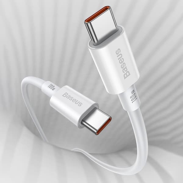 Baseus Superior USB-C till USB-C kabel 100W 5A 20V 1m - Vit