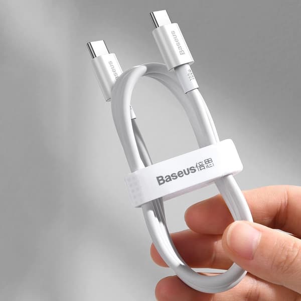 Baseus Superior USB-C till USB-C kabel 100W 5A 20V 1m - Vit