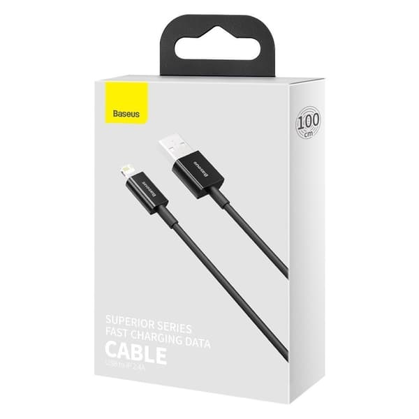 Baseus Fast Charging USB-A till Lightning kabel 1m - Svart