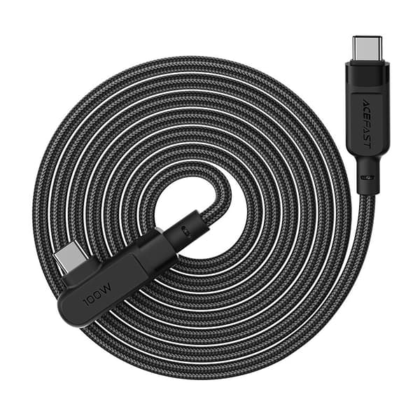 Acefast Vinklad USB-C till USB-C kabel 100W 2m - Svart