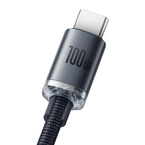 Baseus Crystal USB-C till USB-A kabel 100W 1.2m - Svart