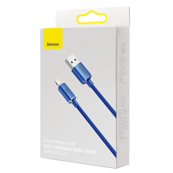 Baseus Crystal USB-A till Lightning kabel 2m - Blå