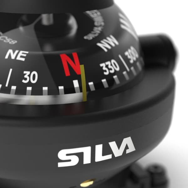 Båtkompass Silva C58, Ø50 mm, bygelmonterad, svart