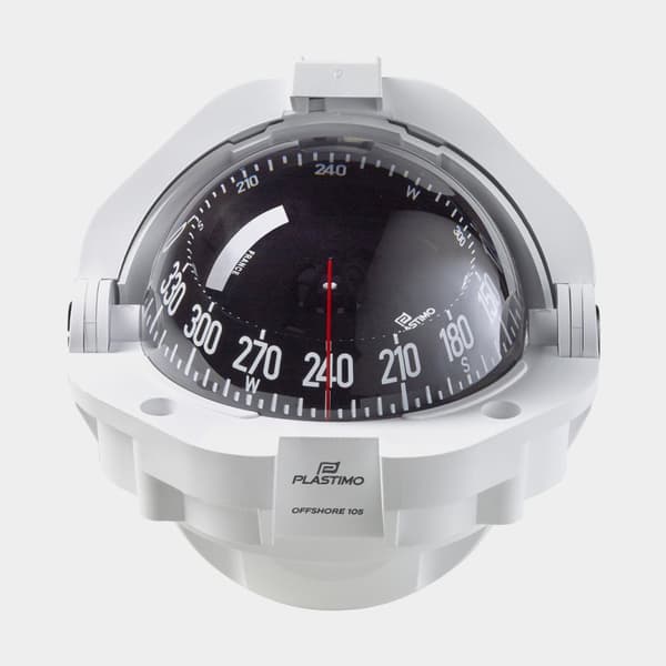 Båtkompass Plastimo Offshore 105, Ø91 mm, skottmonterad, vit