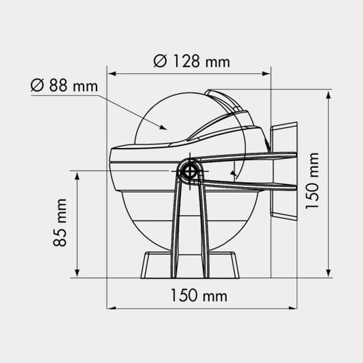 Båtkompass Plastimo Offshore 95, Ø81 mm, bygelmonterad, vit konisk ros, vit