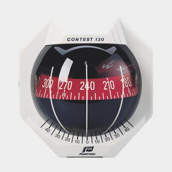 Båtkompass Plastimo Contest 130, Ø127 mm, skottmonterad, vit