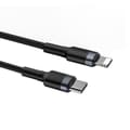 Miniatyrbild 3 av 6: Baseus Flätad USB-C till Lightning kabel 18W 1m - Svart/Grå