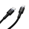 Miniatyrbild 4 av 6: Baseus Flätad USB-C till Lightning kabel 18W 1m - Svart/Grå