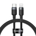 Miniatyrbild 1 av 6: Baseus Flätad USB-C till Lightning kabel 18W 1m - Svart/Grå