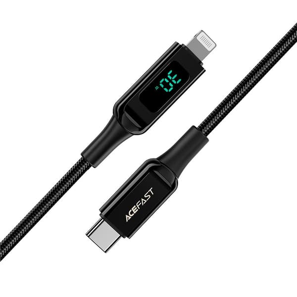 Acefast MFI USB USB-C till Lightning kabel 30W 1.2m - Svart