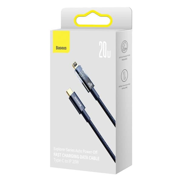Baseus Explorer USB USB-C till Lightning kabel 20W 1m - Blå
