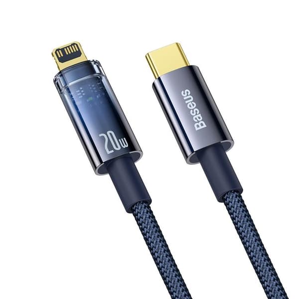 Baseus Explorer USB USB-C till Lightning kabel 20W 1m - Blå