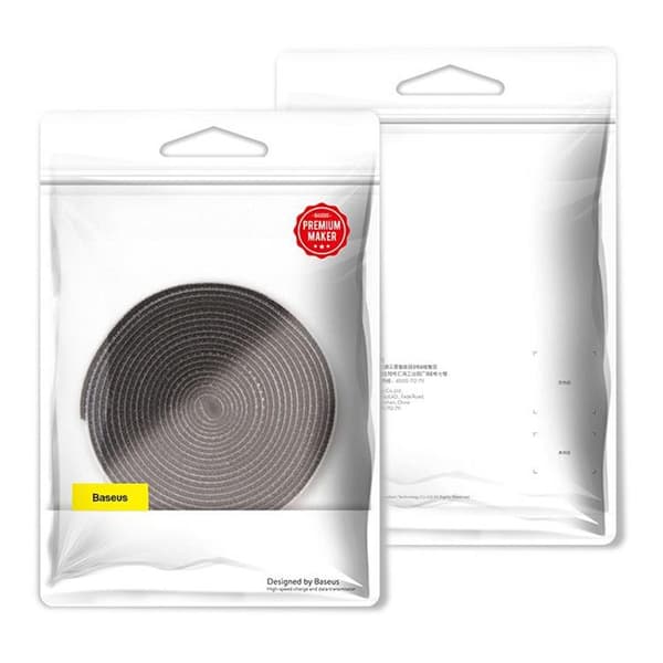 Baseus Rainbow Circle Velcro Straps Organizing Kabel 3m - Grå