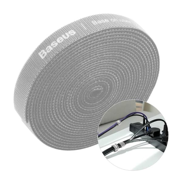 Baseus Rainbow Circle Velcro Straps Organizing Kabel 3m - Grå