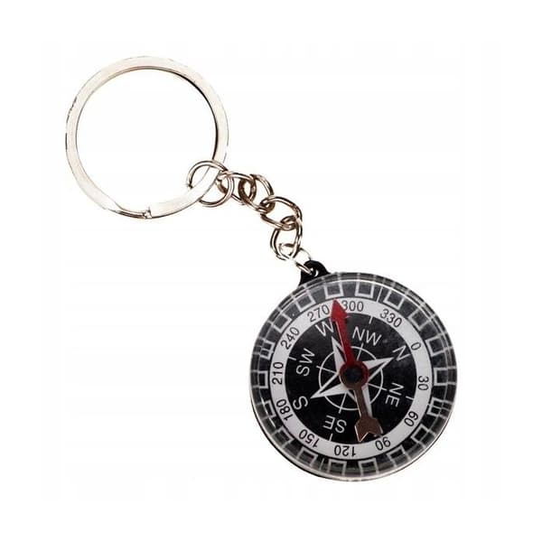 Nyckelring med minikompass * Diameter: 3,5 cm * Minikompass Funktioner: nyckelring, kompass Innehåll: 1 nyckelring