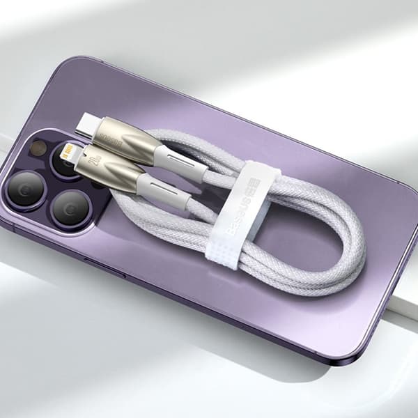 Baseus USB-C till Lightning kabel 1m Glimmer 20W - Vit