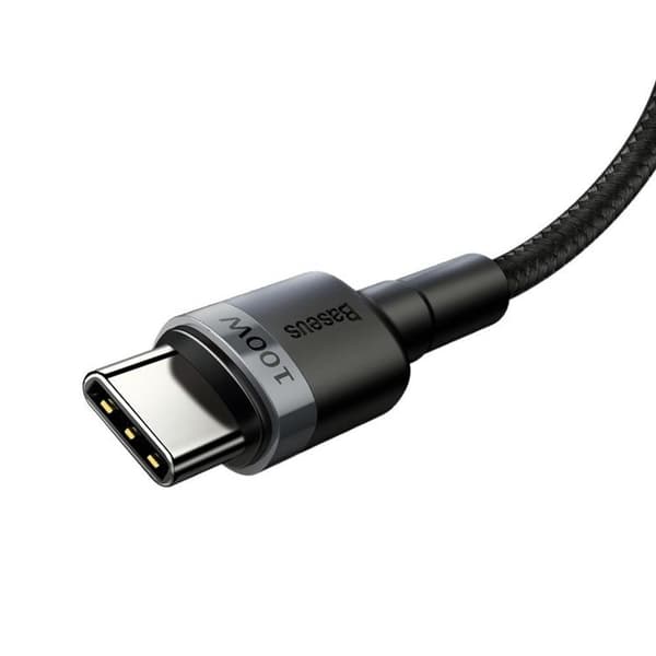 Baseus Nylon USB-C till USB-C kabel 100W 2m - Grå