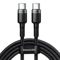 Miniatyrbild 1 av 6: Baseus Nylon USB-C till USB-C kabel 100W 2m - Grå