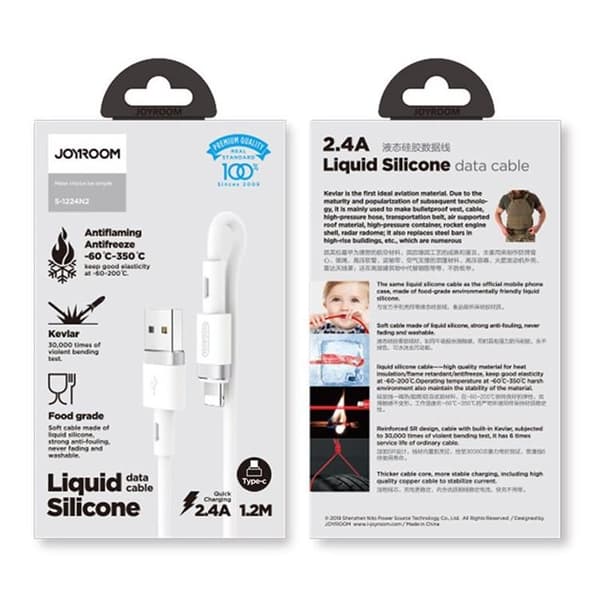 Joyroom USB-A till Lightning kabel 2.4A 1.2m - Vit