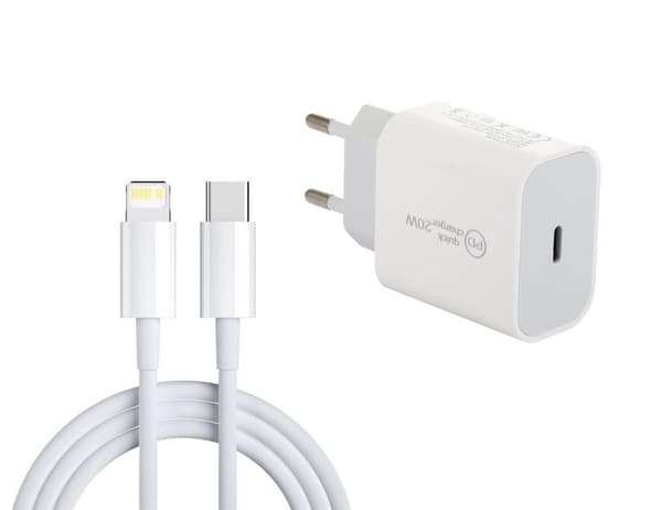Lader 20W med USB-kabel eller PD-kabel (Lightning ) Lightning (PD)
