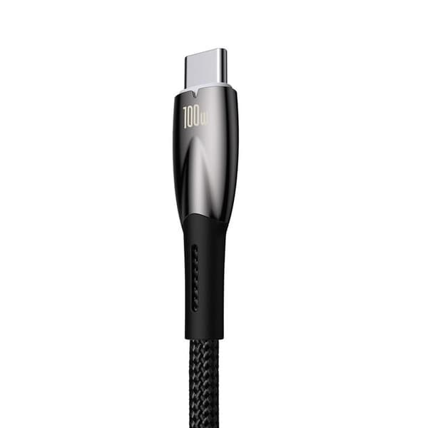 Baseus USB-C till USB-A kabel 1M Glimmer Series - Svart