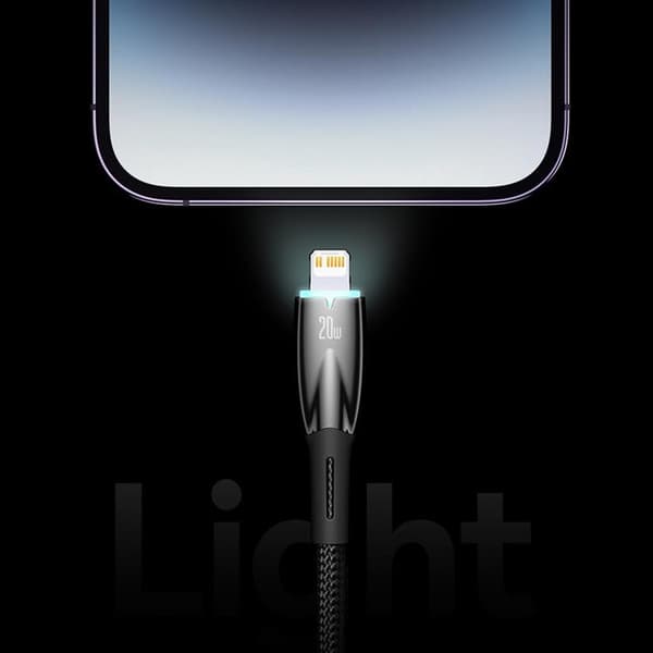 Baseus USB-C till USB-A kabel 1M Glimmer Series - Svart