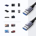 Miniatyrbild 5 av 6: Ugreen USB-A Till USB-A Kabel 2m - Grå