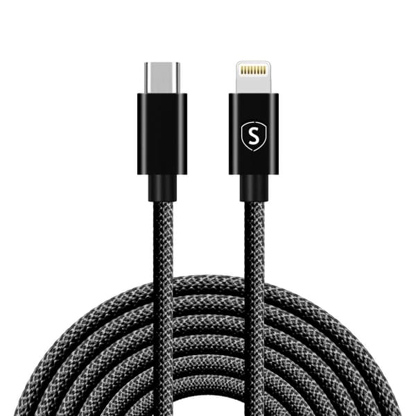 SiGN USB-C till Lightning kabel 20W, 3m - Svart