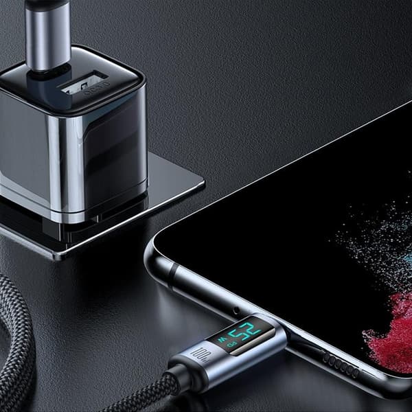 Joyroom USB-C till USB-C kabel 100W med LED display 1.2m