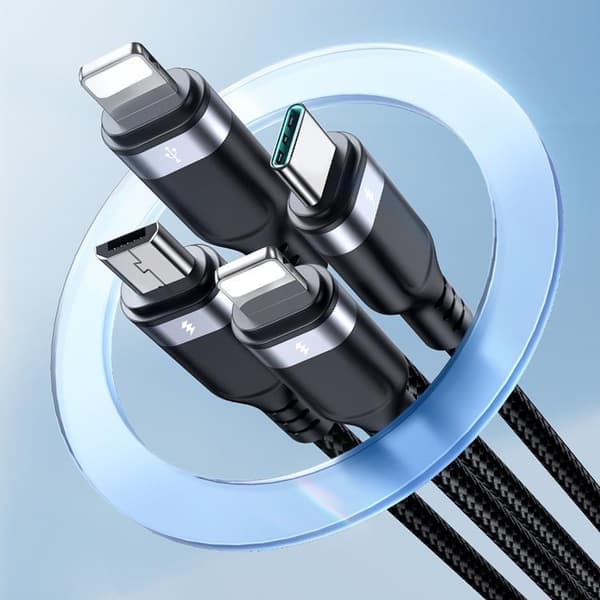 Joyroom 4in1 USB-A till USB-C, Lightning, microUSB kabel 1.2m