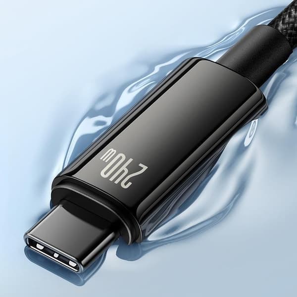 Baseus USB-C till USB-C kabel 480Mb/s 240W 3m Tungsten Guld