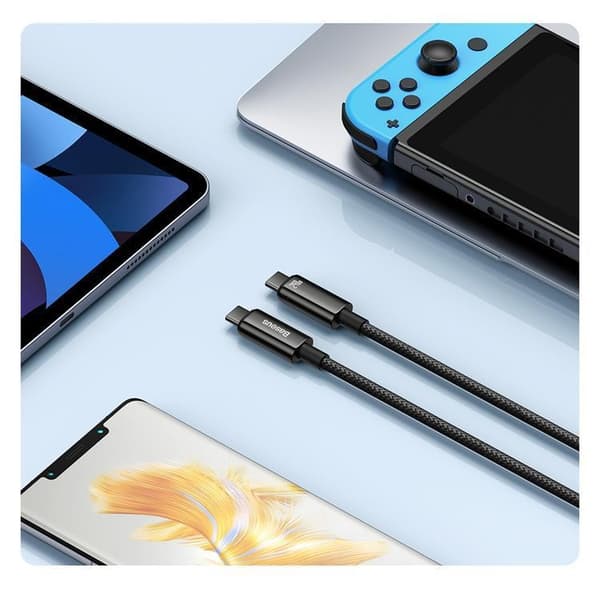 Baseus USB-C till USB-C kabel 480Mb/s 240W 3m Tungsten Guld