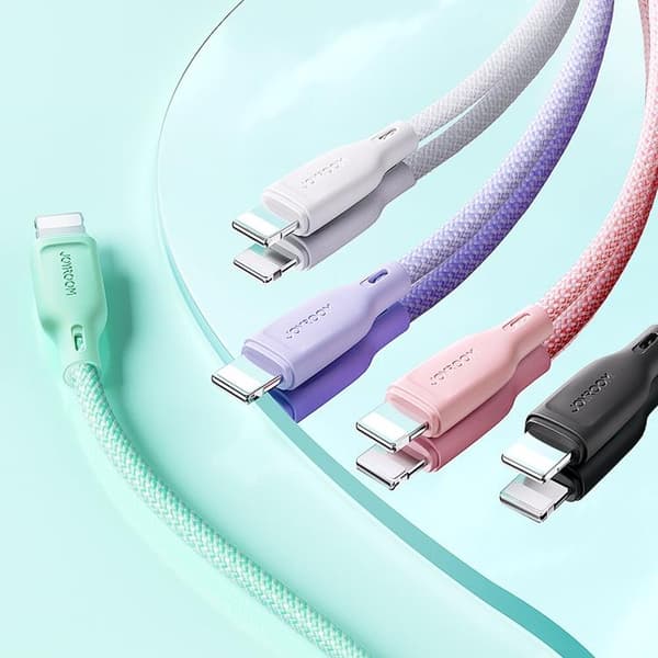 Joyroom USB-A till Lightning kabel Multi-Color 3A 1m - Svart