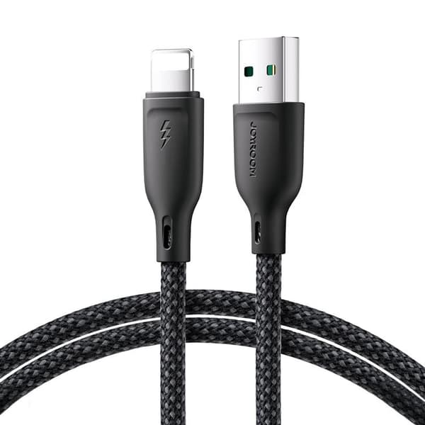 Joyroom USB-A till Lightning kabel Multi-Color 3A 1m - Svart