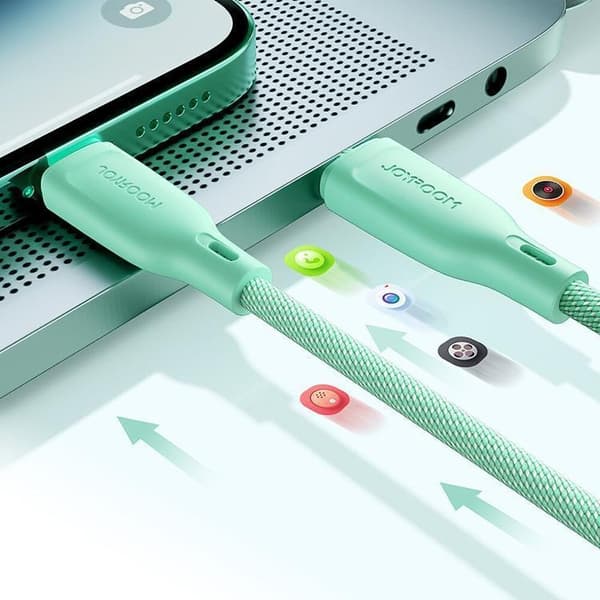 Joyroom USB-C till USB-A kabel 100W 1m Multi-Color - Vit
