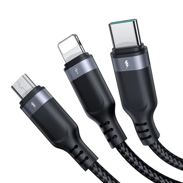 Joyroom 3in1 USB-A till USB-C, Lightning, microUSB kabel 1.2m